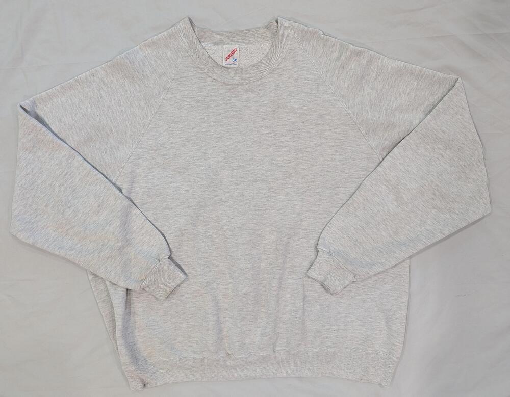 Vintage Jerzees Sweatshirt Mens 3XL Gray Fleece Pullover USA Crew Neck